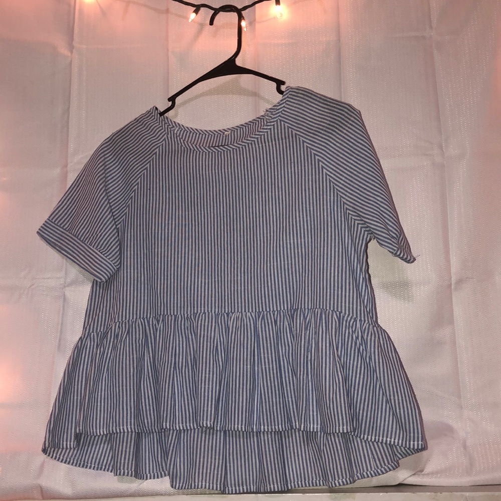 striped peplum shirt